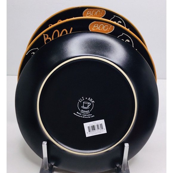 3 Salad Plates Eli + Ana Halloween Melton Ghost Boo Ceramic 8" NEW - Picture 3 of 4
